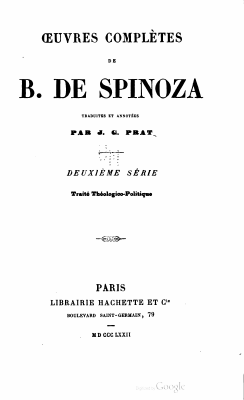 Couverture de Spinoza - 
Oeuvres complètes - 2